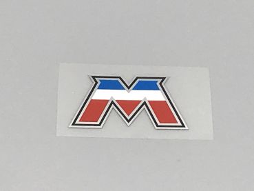 Chrom-Aufkleber Motiv Buchstabe "M" (VeloSoleX), neu